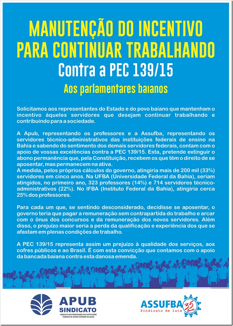 MANIFESTO CONTRA PEC 139[5]